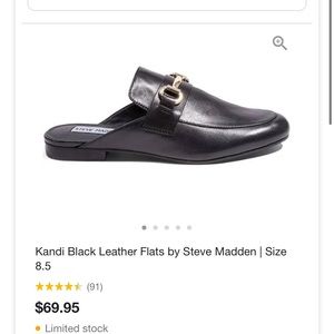 NEW IN BOX Steve Madden kandi black leather flats